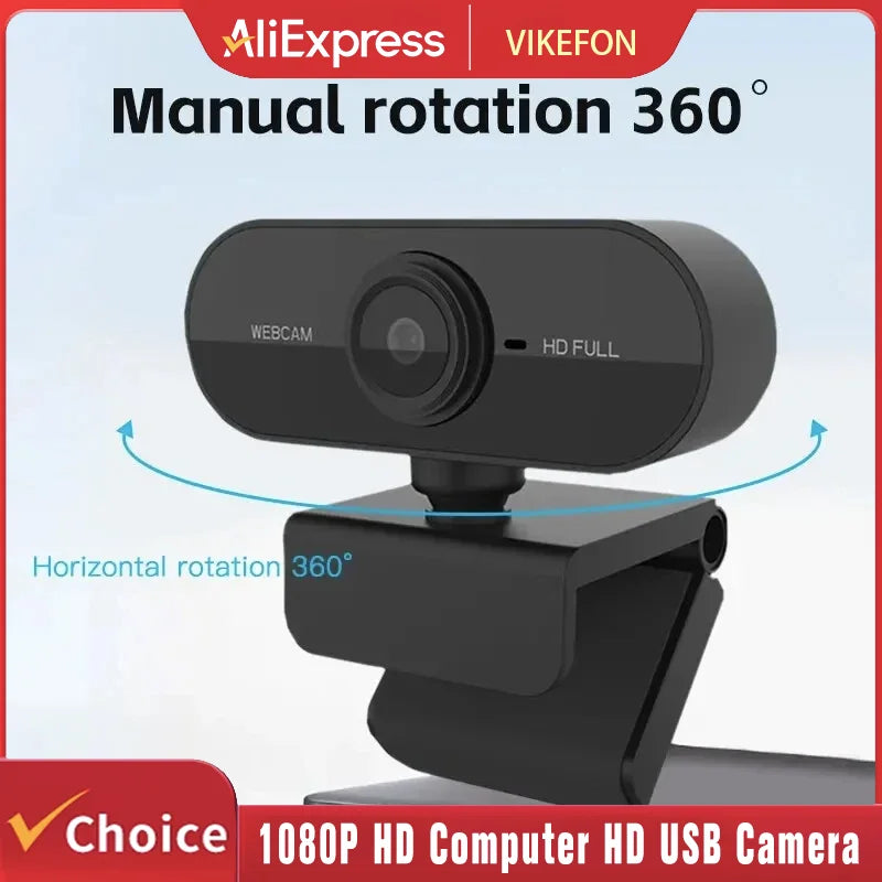 1080P HD USB Web Camera with Built-in Microphone