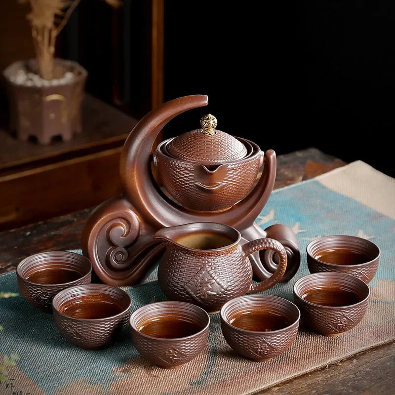 BloomBrew™ – Rotating Ceramic Tea Set for Effortless Elegance 🍵