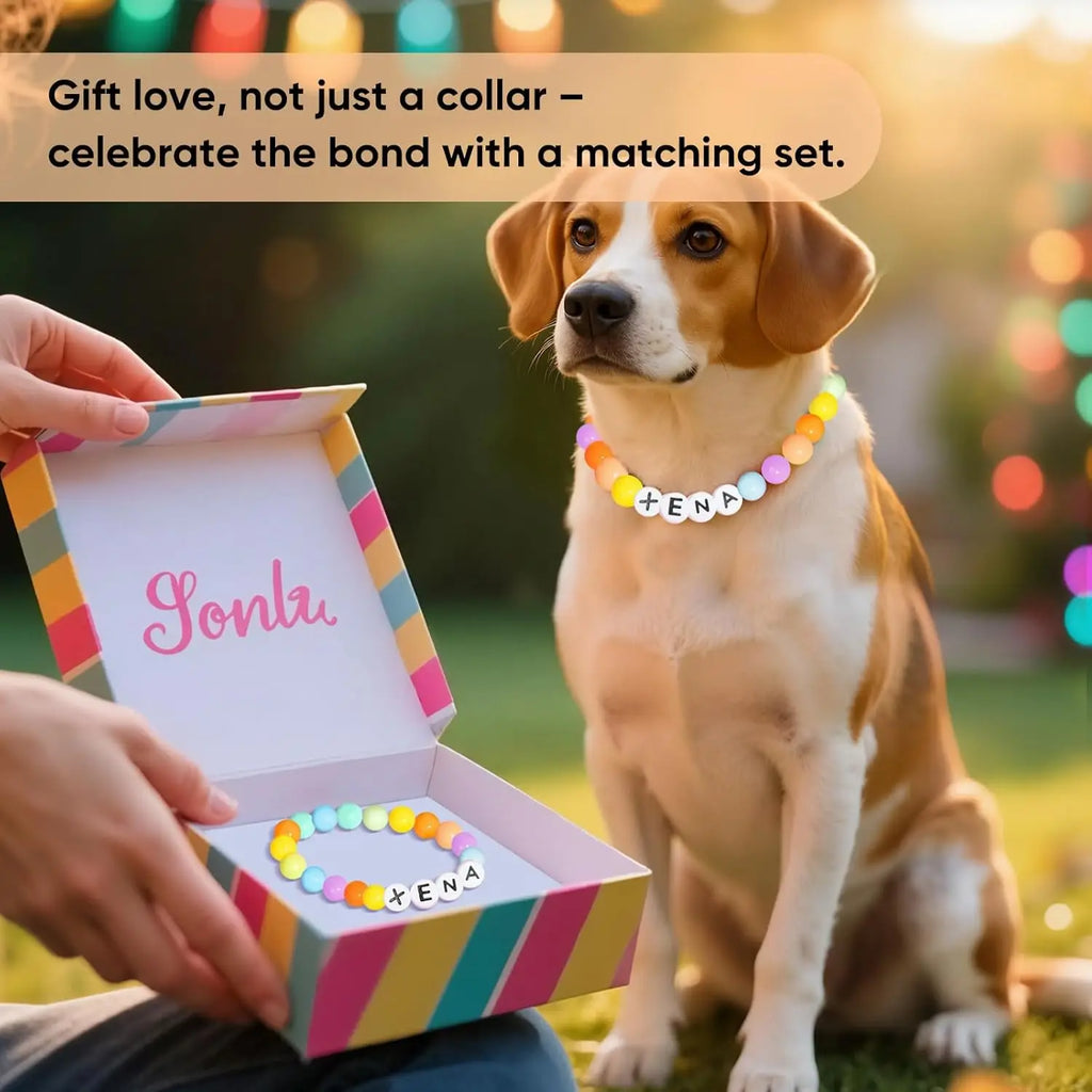 PawBond™ – Personalized Pet Collar & Matching Bracelet Set 🐾💖