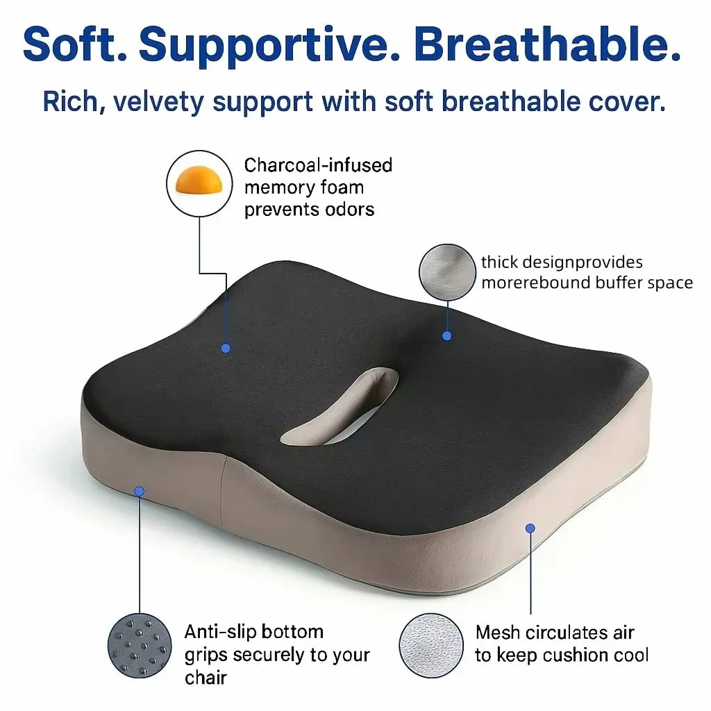 Memory Foam Seat Cushion – 3D Ergonomic Support