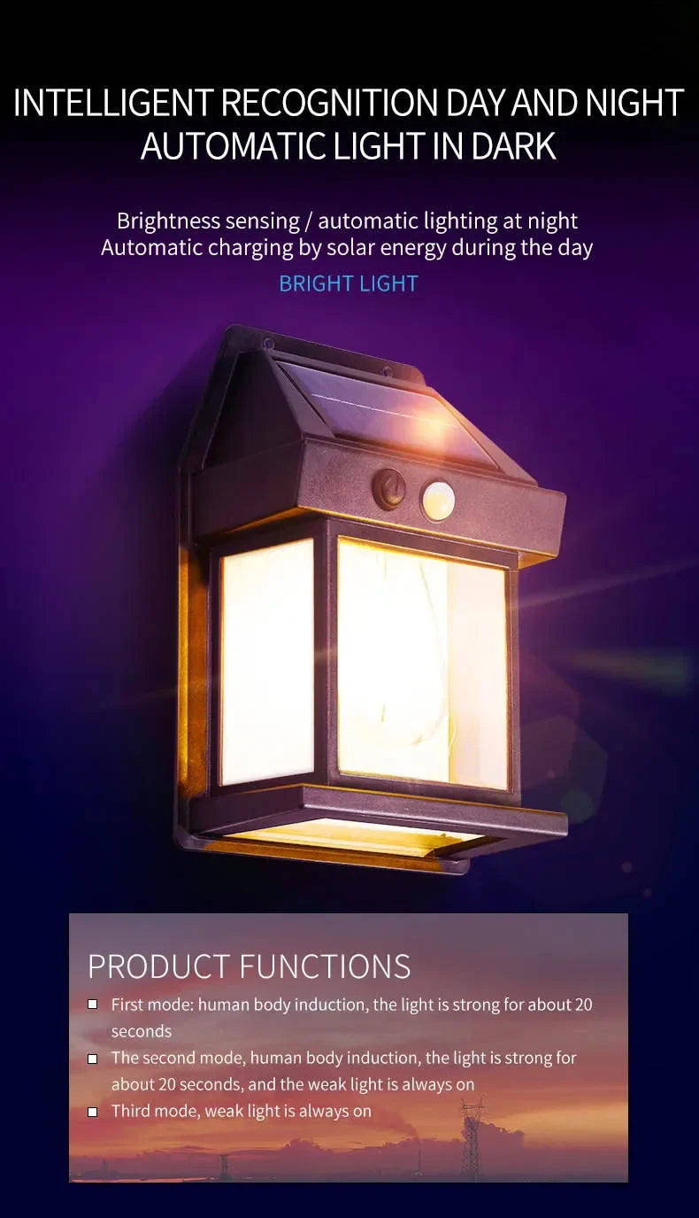 Powerful Solar Wall Light – Waterproof LED Fence Lamp with Light Sensor Outdoor
