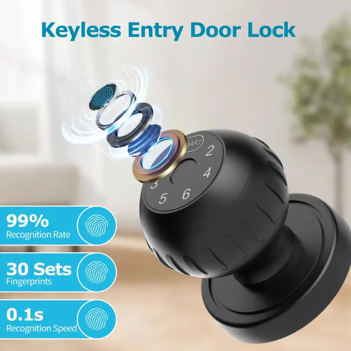 Smart locks: Fingerprint Smart Door Knob for Keyless Entry